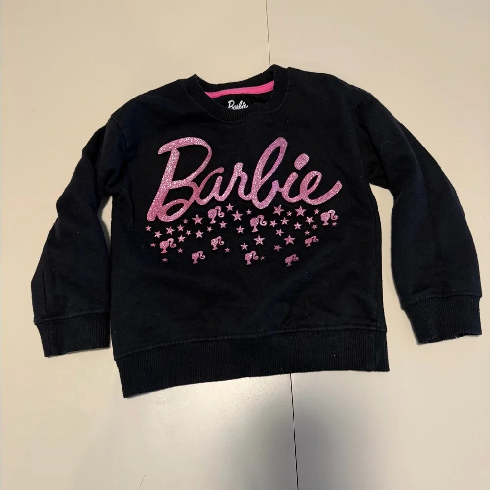 Barbie Kids Sweatshirt in Black‎ with Pink Glitter